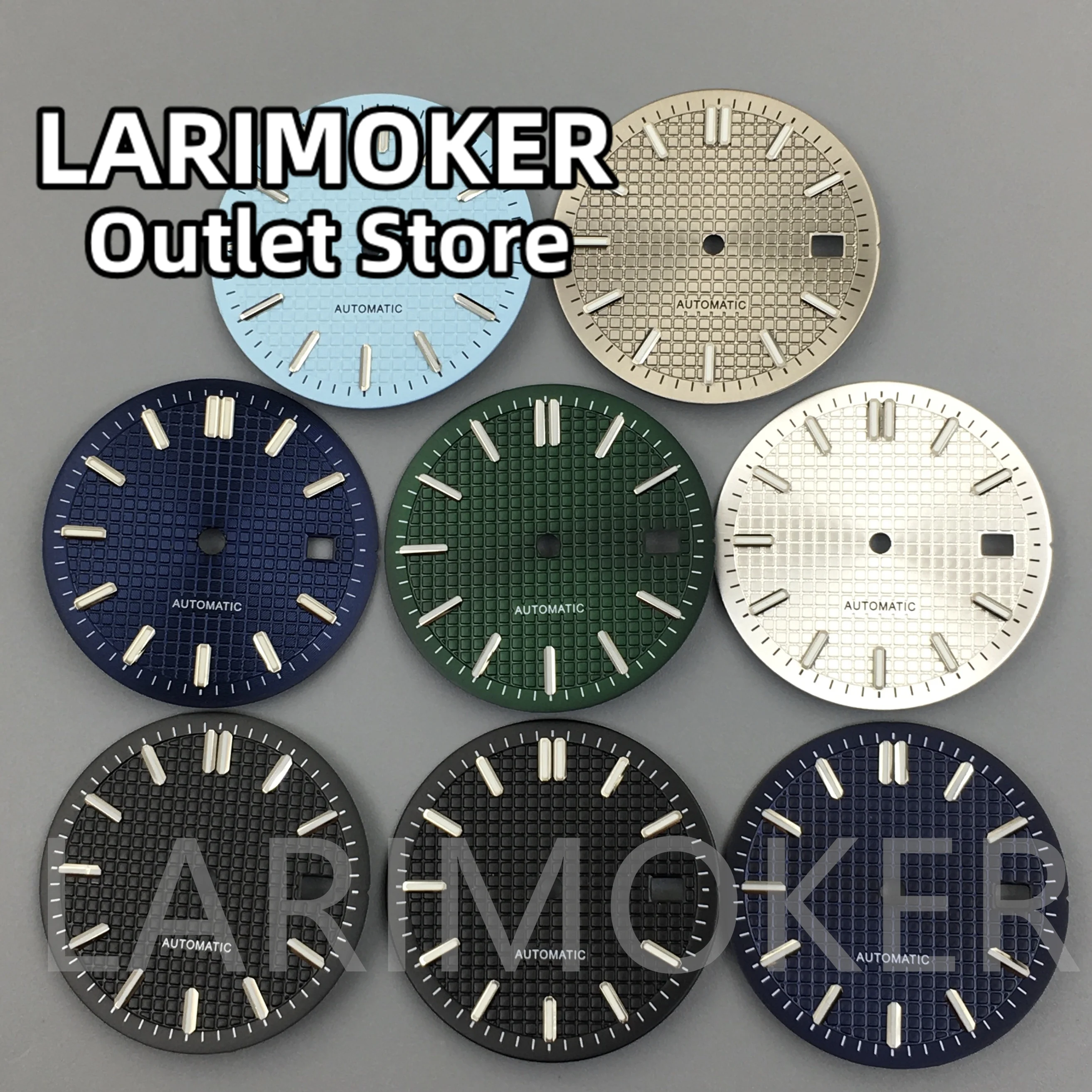 LARIMOKER 31mm 블랙 블루 골드 화이트 그린 다이얼, 빛나는 녹색, NH35 무브먼트 워치에 적합