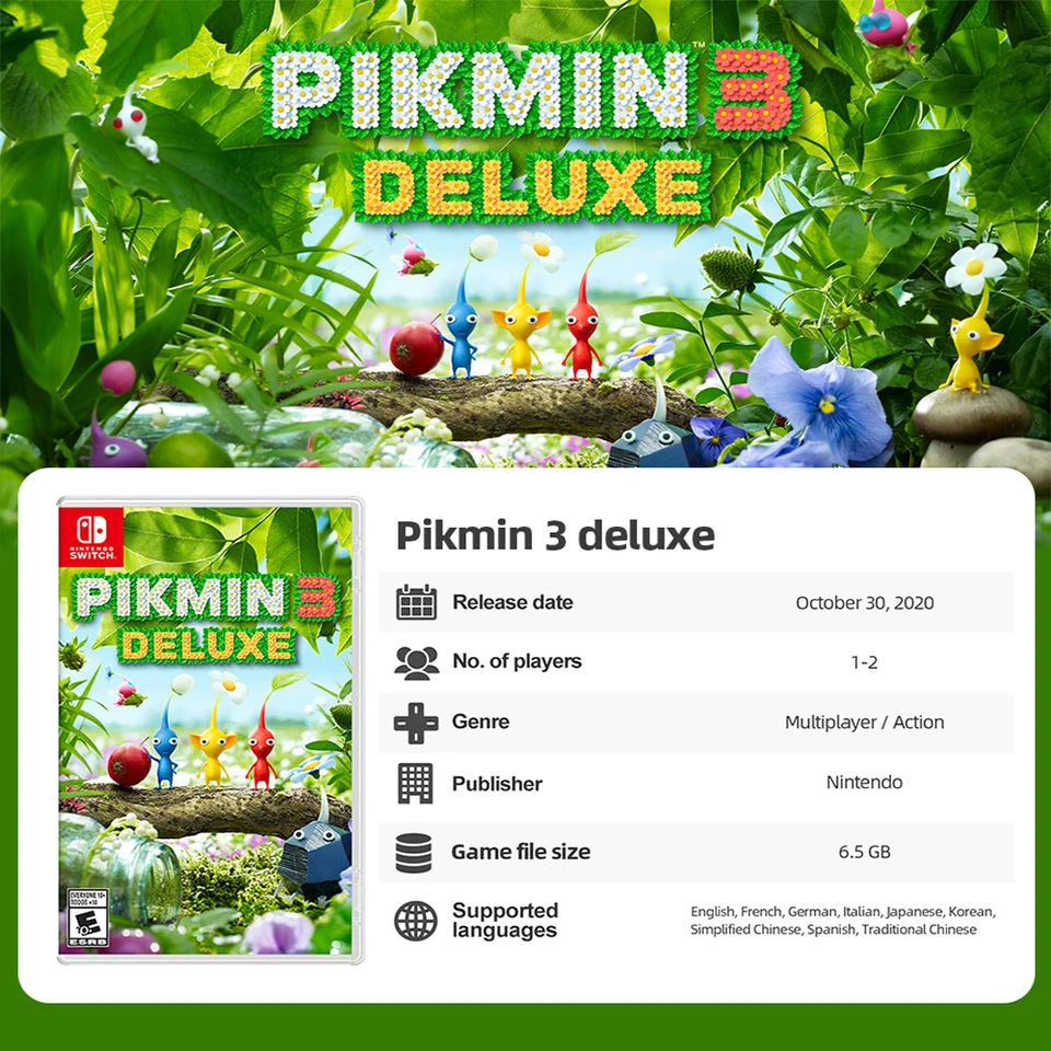 Pikmin 1+2 3 Deluxe Pikmin 4 Series Games Card Nintendo Switch 100