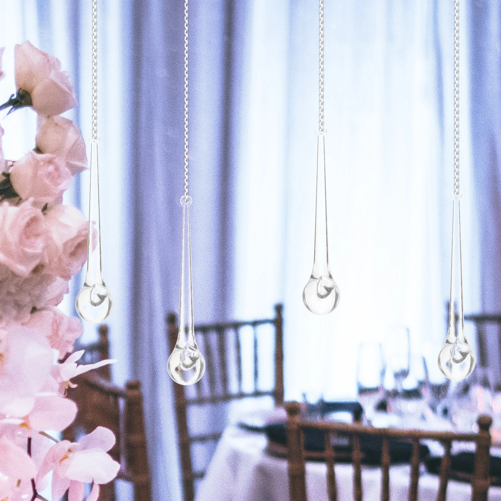 10 قطعة كريستال معلق ديكور الاكريليك قطرة الماء المعلقات لحفل زفاف المنزل تركيب المصابيح تزيين مُثبت