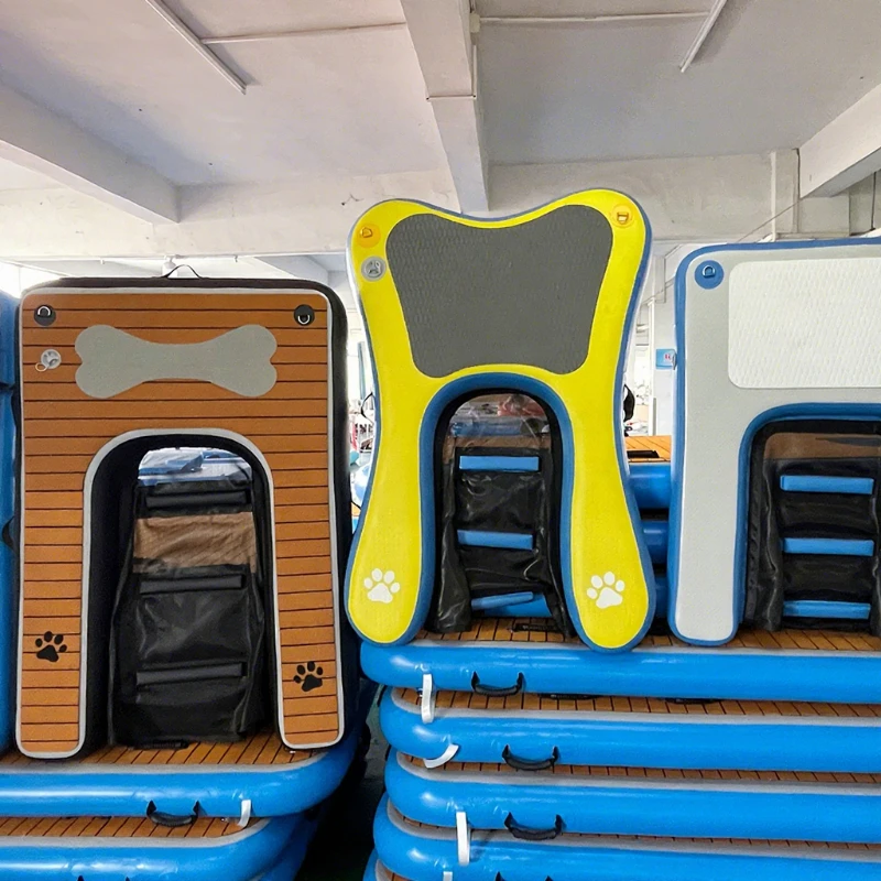 

Safe and convenient dog water pool, lake and beach pier, pontoon boat inflatable