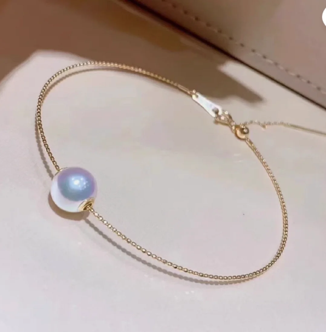 

Великолепный браслет AAAAA с огромным круглым белым жемчугом Южных морей диаметром 10–11 мм 925S