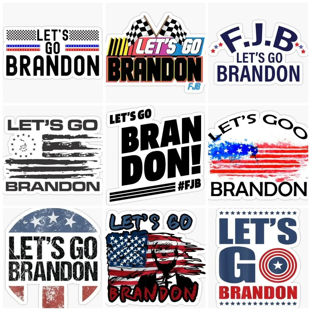 

Let's Go Brandon American Flag Sticker Full Window Truck Car Glass Motorcycle Bicycle Door Wall Decal Accessories Customizable