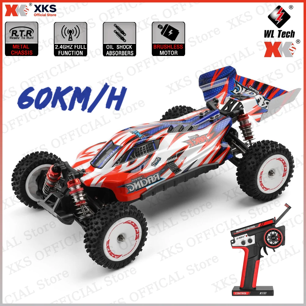 XKS WLtoys 124008 1/12 V8 Brushless RC Car 60Km/H High Speed 4WD Off-Road 2.4G 11.1V 2000mAh RC Toy Gift
