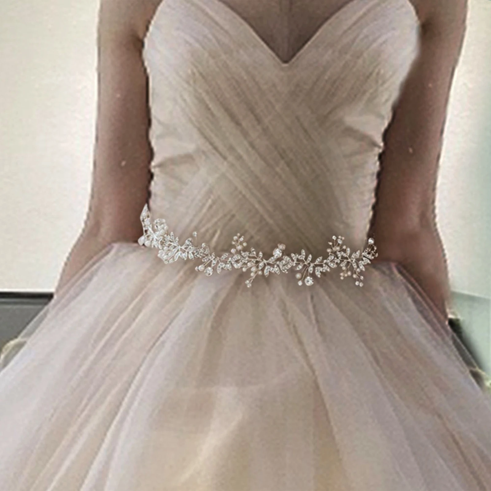 

S42 Silver Golden Crystal Bridal Belts Pearl Wedding Sash Belt Bridal Rhinestone Belt Wedding Dress Accessories Bride Belts