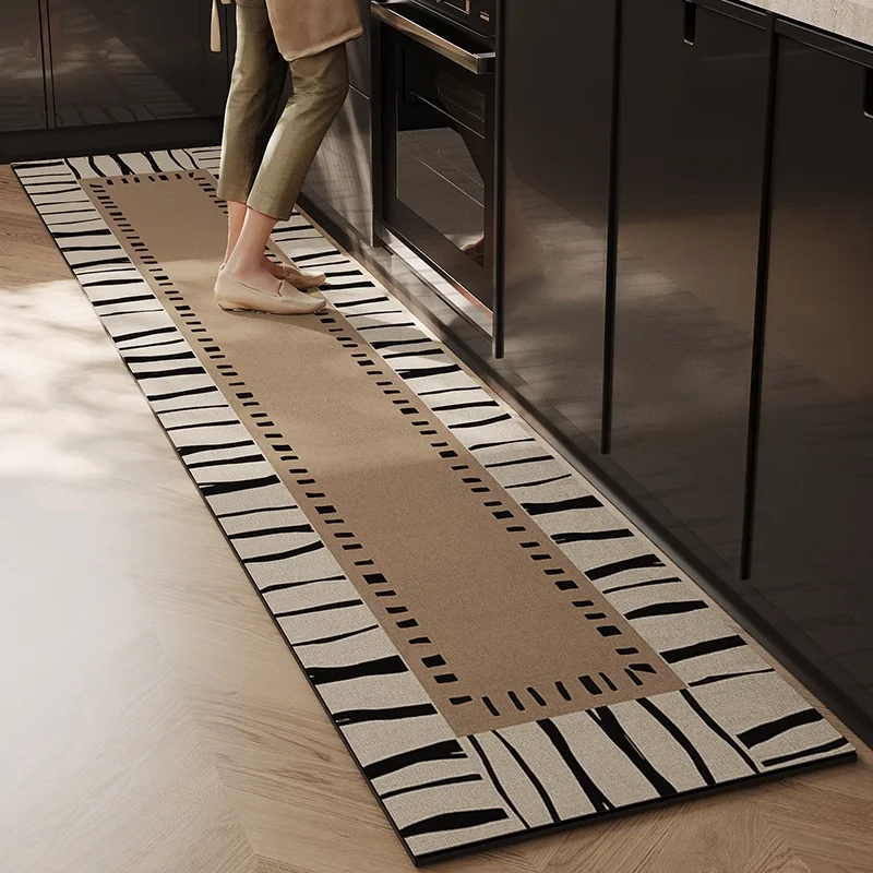 

Маслостойкий водонепроницаемый кухонный напольный коврик Нескользящий чистящийся кожаный коврик из ПВХ, грязеотталкивающий легко чистящийся балконный ковер Tapis