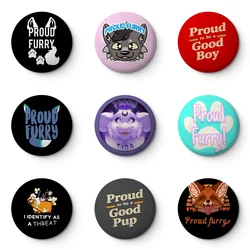 Proud Furry Soft Button Pin Customizable Metal Decor Women Jewelry Gift Cute Funny Hat Lover Lapel Pin