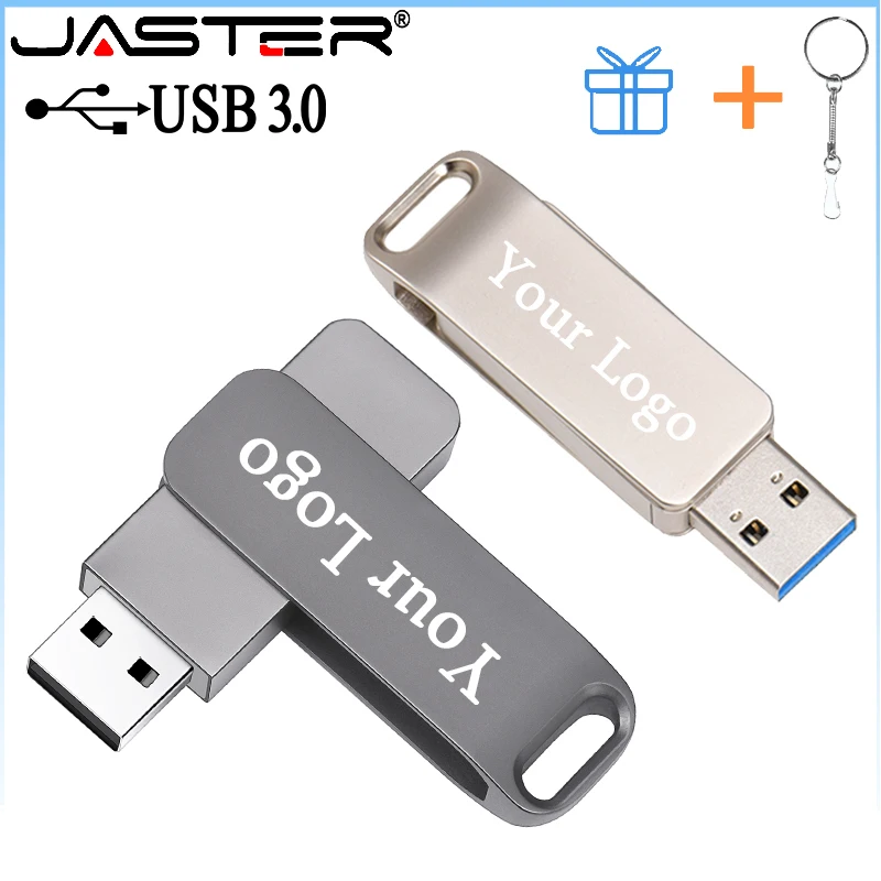 360 ° Rotation USB 3.0 Flash Drive 64GB Waterproof Pendrive 32GB Free Custom LOGO Pen Drive 16GB Metal External Storage 8GB 4GB