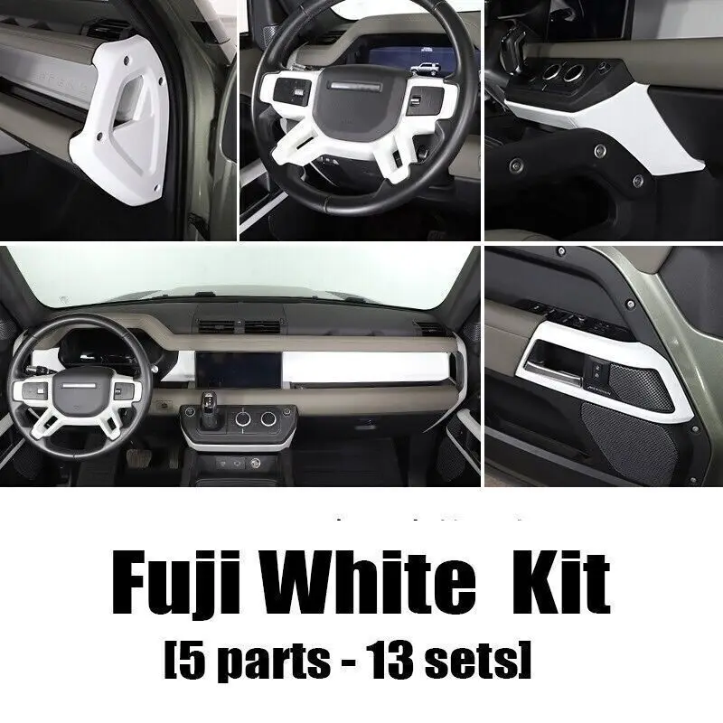 For Defender 110 4D 2020-2023 White Center Dashboard Trim Steering Wheel Cover