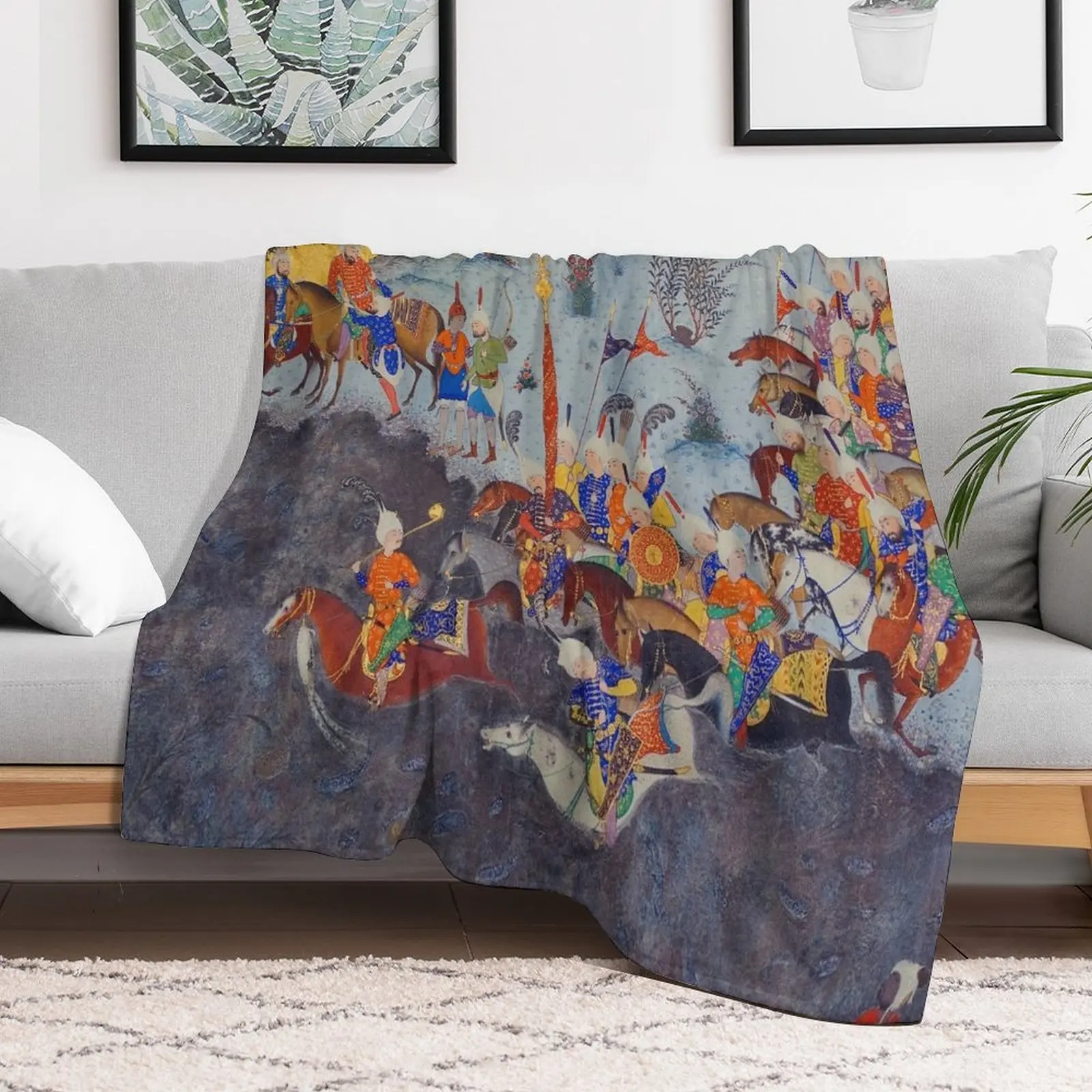

The Story of Fereydoun Crossing the Tigris Throw Blanket Moving Large Blankets
