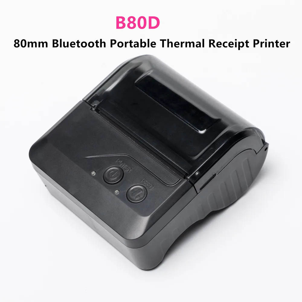 To USB DC5V 80mm Bluetooth-Compatible Mini Thermal Printers Light Weight Portable Receipt Printers Paper Mobiles PC Android