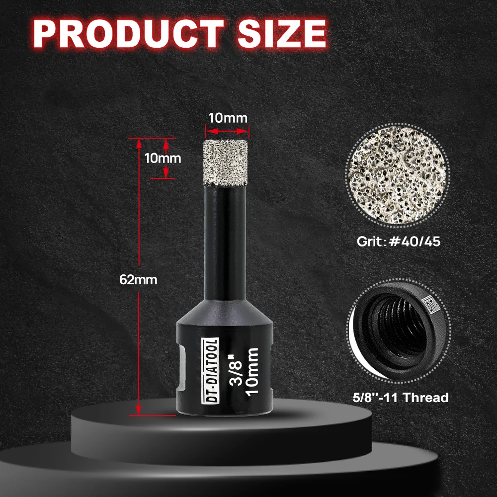 DIATOOL 1pc Dia 6/8/10MM Diamant Bohrer Core Bits 5/8-11 Gewinde Bohren Loch sah für Granit Marmor Beton Loch Bohrer – Detail 3