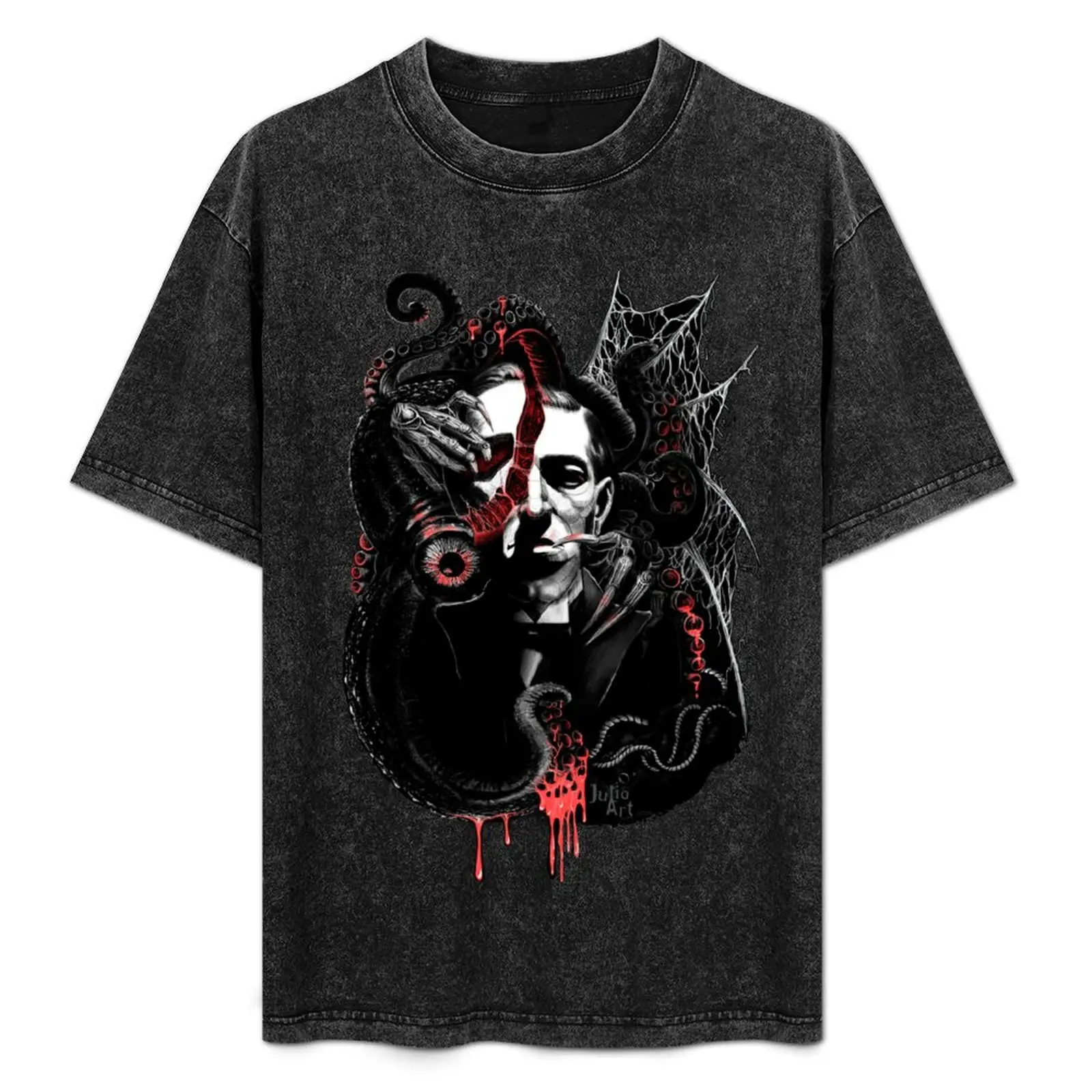 

Lovecraft fanart T-Shirt Minimalist Plain Crew Neck T-Shirt