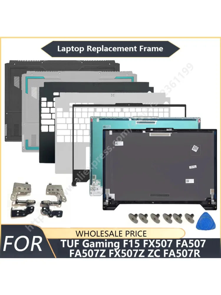 NOWE Do TUF ASUS Gaming F15 FA507 FX507 FA507Z FA507R FX507Z ZC LCD Tylna Pokrywa Przednia Ramka Palmrest Dolna Obudowa Zawiasy — zdjęcie produktu 7