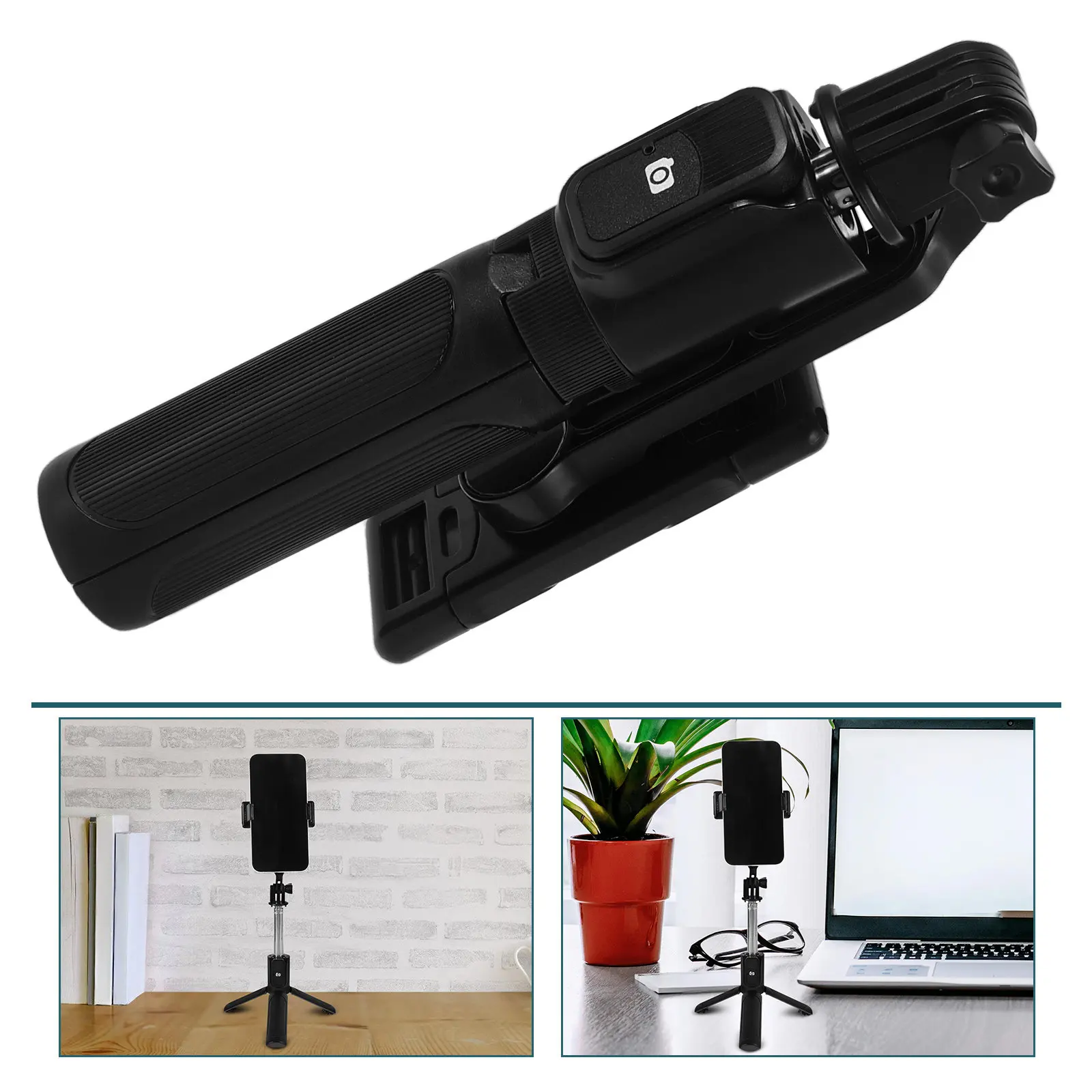 Compact Handheld Selfie Stick Tripod Wireless Remote Control Built-in Fill Light Stable Phone Holder for on-The-Go Filming
