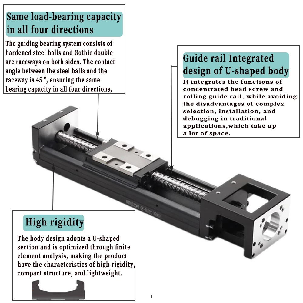 High Precision Ball Screw Sliding table KK60 Linear Moving Module 60mm-510mm Stroke Repeatability ± 0.01 Industrial Robot Guide