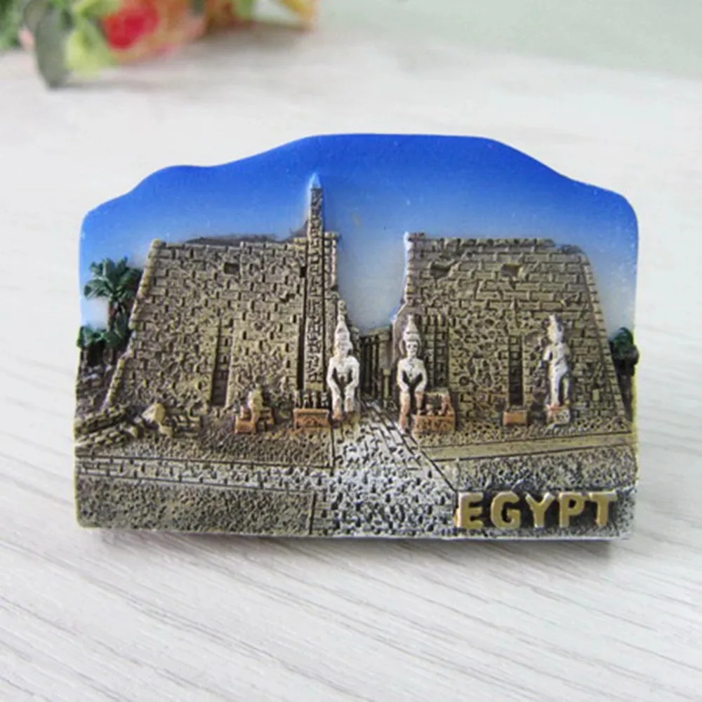 

Egypt Luxor Temple Pyramid Tourist Souvenir Fridge Magnets Resin Refrigerator Magnetic Message Stickers Home Decor Decoration