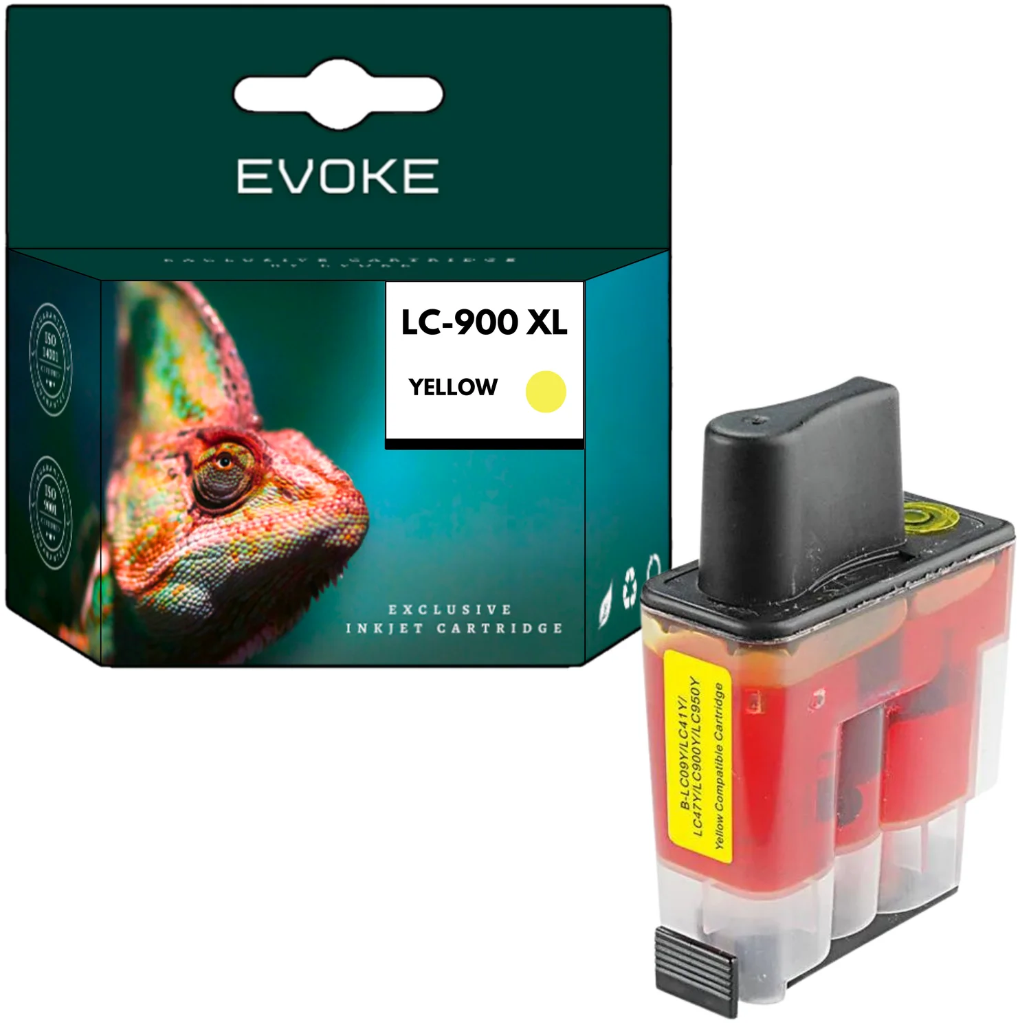 Evoke Compatibele Inkt voor Brother Lc-900 Lc900 Lc900Y Geel 15 ml 500 Pagina's Dcp-110C 115C; Mfc-410Cn