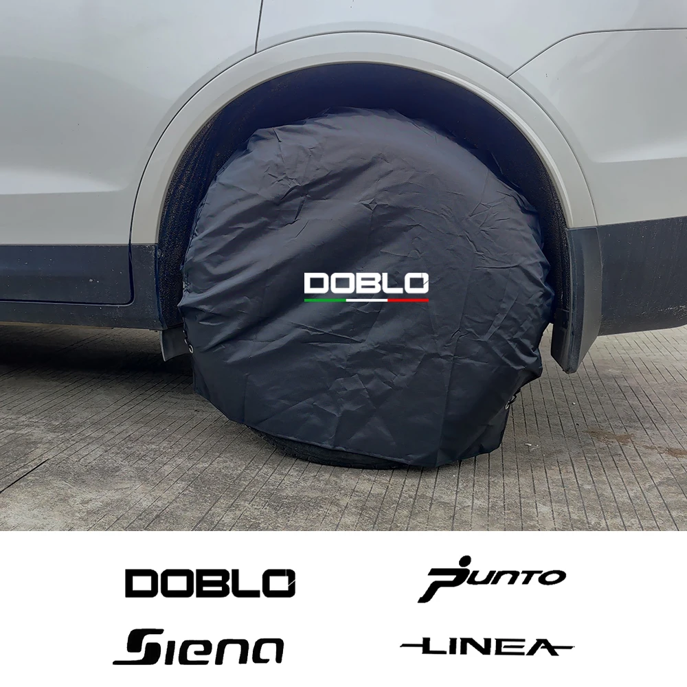 Car Tire Covers Sun Rain Snow Protector Covers For FIAT STILO SIENA ARGO DOBLO DUCATO FREEMONT FULLBACK LINEA PALIO PUNTO SEDICI