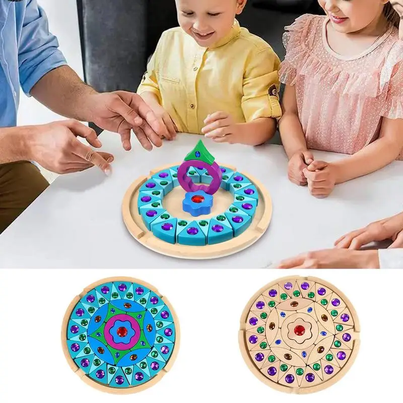 Décennie s de Pierres Précieuses Arc-en-ciel en Bois, Puzzle à Empiler pour Enfant