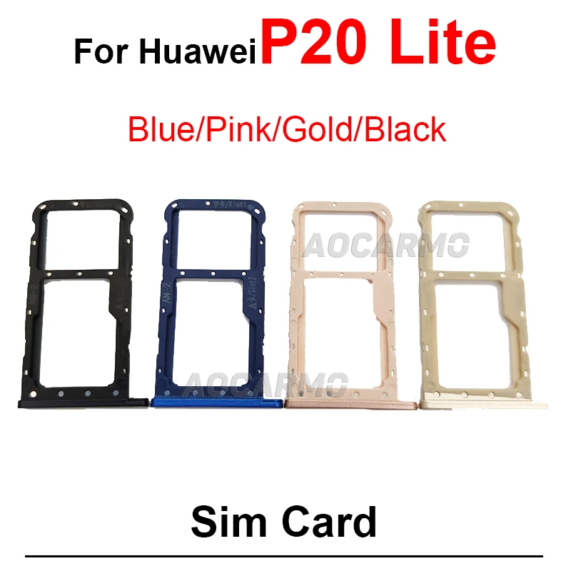 1 Buah untuk Huawei P20 Lite Pro P20Lite Tempat Slot Tray Kartu SIM P20Pro Suku Cadang Pengganti