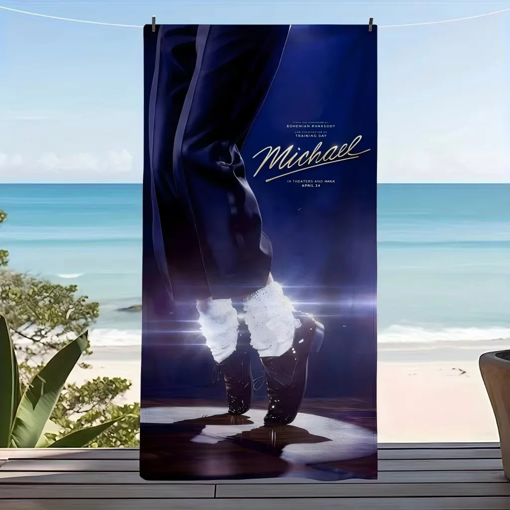 M-Michael J-Jackson Moonwalk Microfiber Towel, Quick Dry Absorbent Beach Towel for Pool Camping Music Festival Fans Gift Decor