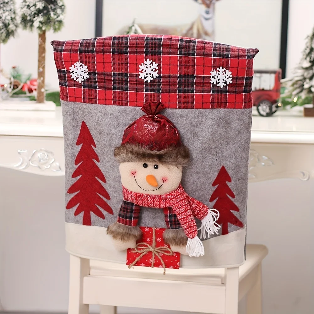 Festive Christmas Chair Covers: Adorable Gnome and Moose Designs for Your Dining Room