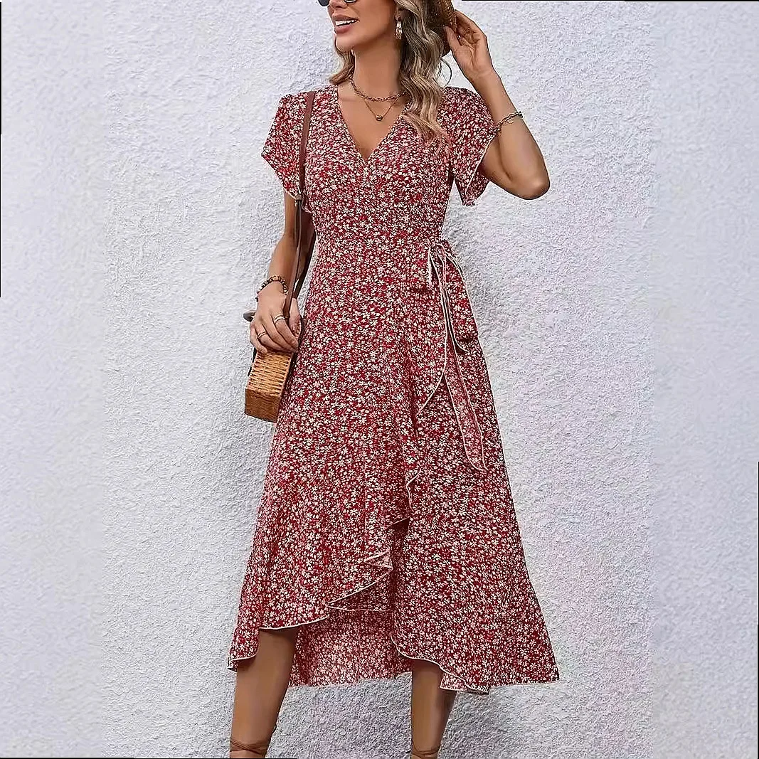 Boheemse bloemenprint V-hals c - Maxi Dress Boho recensie en prijs
