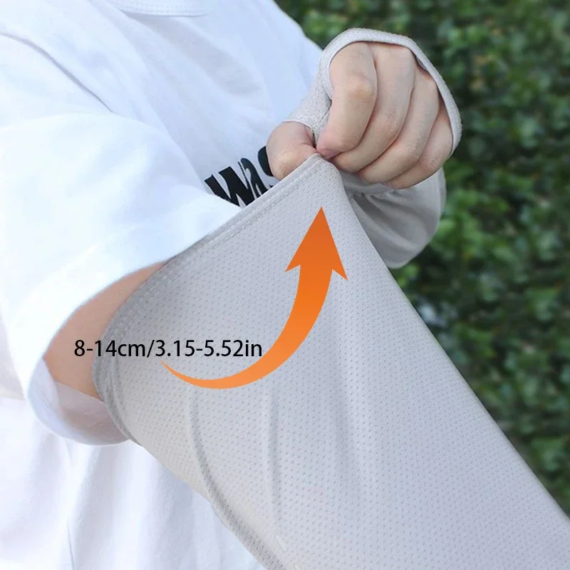 Men Elastic Summer Ice Silk Sun-protective Sleeve Loose Outdoors Cycling Tennis Sports UV Protection Sleeve Women Arm Sleeves