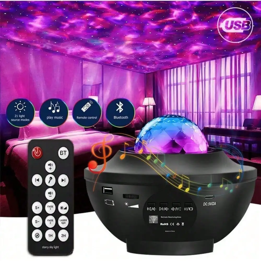 Galaxy Star Projector for Bedroom, LED Night Light Projector with Bluetooth Speaker, Timer & Remote Control, Gift for Kids & Adults for  Birthday