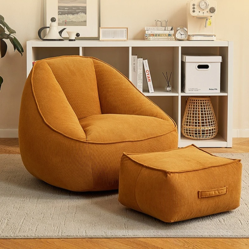 Single Bean Bag Sofa Living Room Sofas Frameless Lazy Sofa Chair with Filler Relax Soft Comfort Sofas Bedroom Relaxing Furniture