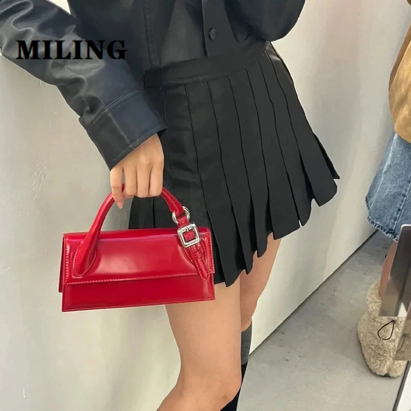 

Fashion Shiny Cowhide Mini Tote Bag Ladies Fashion Design Messenger Handbags Female Single Shoulder Crossbody Bag Square Satchel