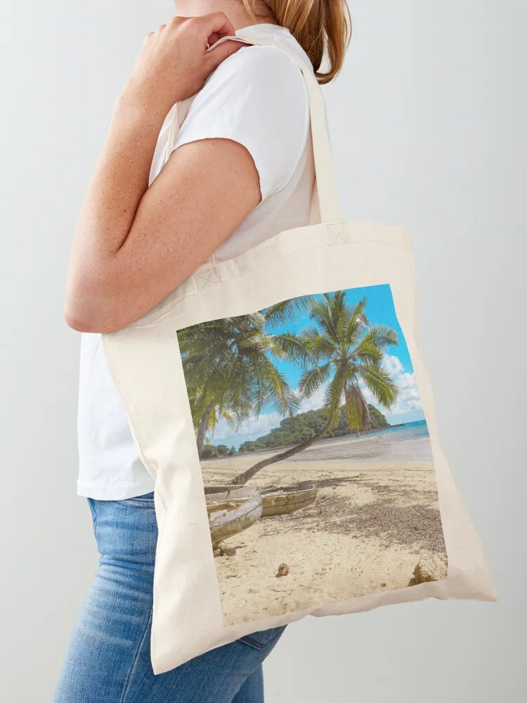 Tropical Island Palm Trees at a Beautiful Beach, Madagascar #1 Tote Bag Big bag women shopper bags for women tote bag screen