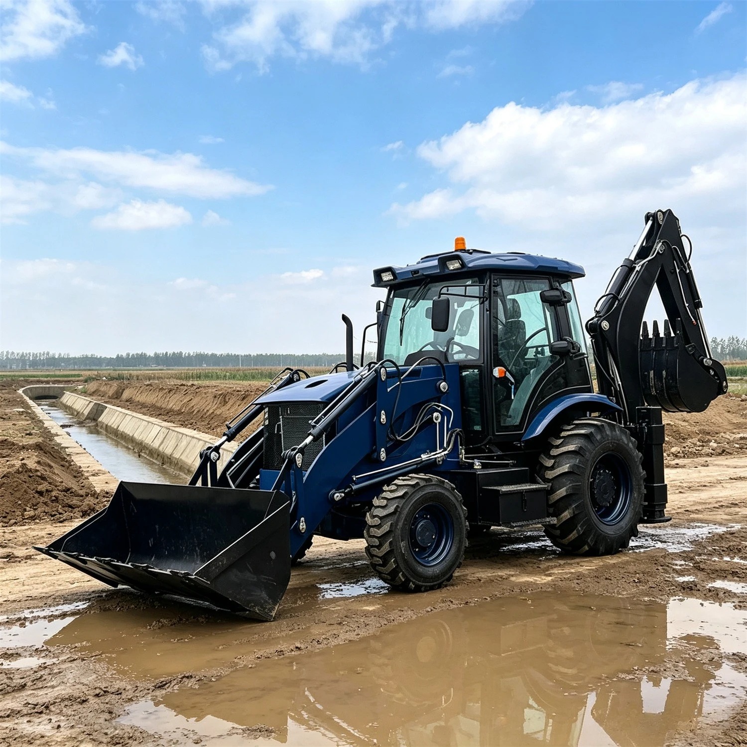 Hot Sale Two Busy Loaders Wheel Backhoe Loader Earth-moving Machinery Hydraulic Backhoe Loader Directly Factory Sale