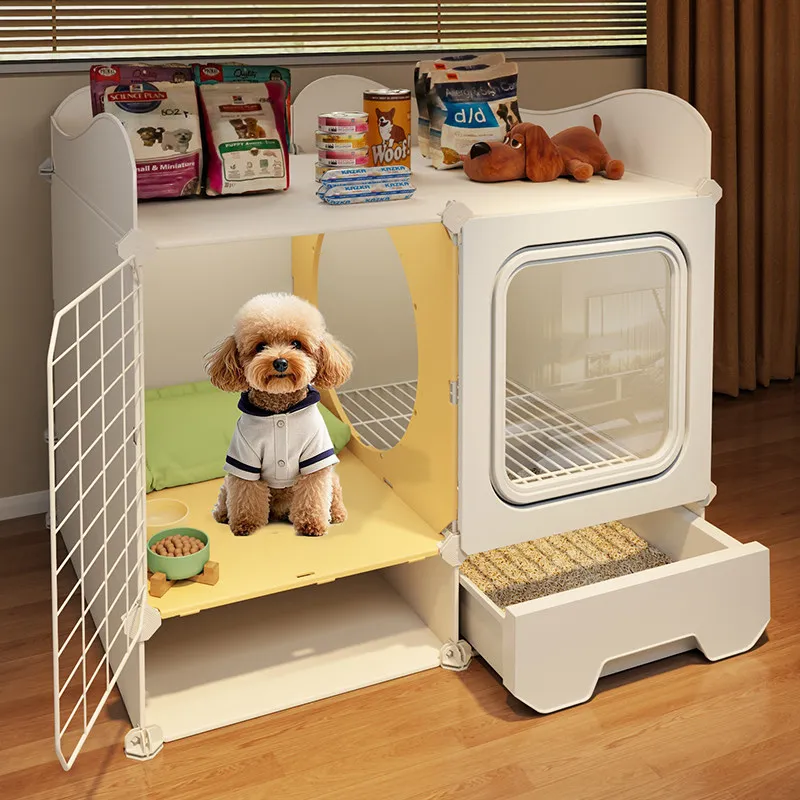

Dog Cage Small Dog with Toilet Separation Household Pet