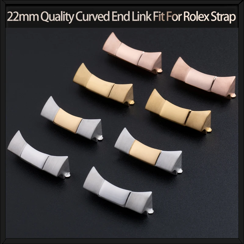 22mm Quality Curved End Link Fit For Rolex Strap For Deepsea Sea-Dweller Sky Dweller Stainless Steel Watchband Accessories