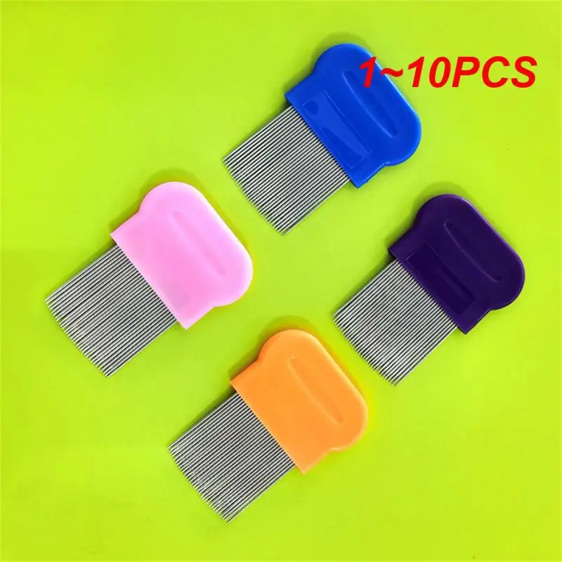 1~10PCS Long Teeth Hair Lice Comb Stainless Steel Flea Nit Dust Removal Super Fine Brush Long Teeth Hair Lice Comb Density Teeth