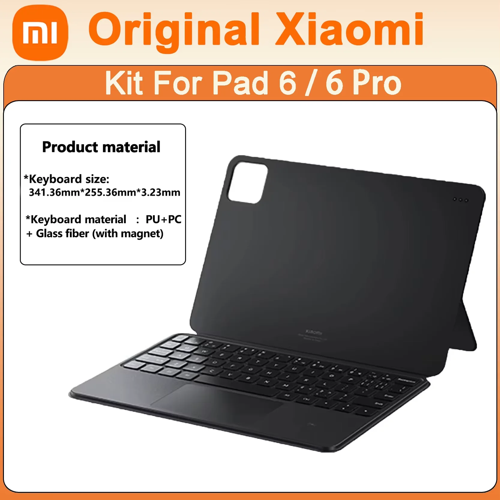 

Original Xiaomi Pad 6/6Pro Smart Touch Slat Keyboard NFC Wireless Ultra Thin Trackpad Flip Adsorption Magnetic Leather Phone Kit