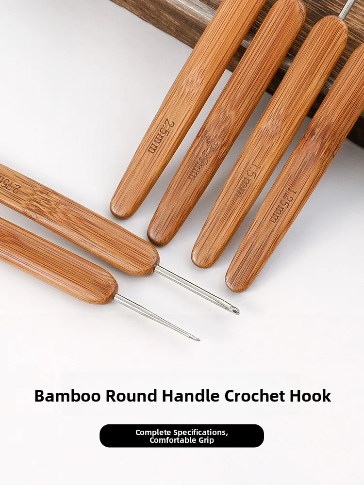 

Серебряный круглый бамбуковый крючок для вязания кукол, инструмент для рукоделия DIY для начинающих, золотой крючок, материалы для домашнего шитья и рукоделия