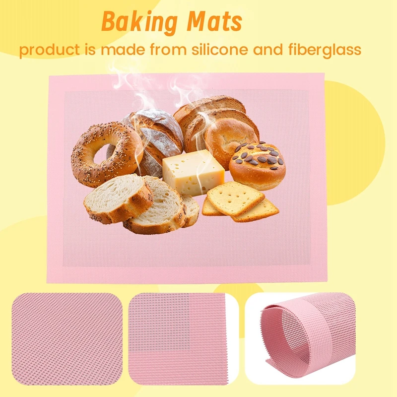 

Perforated Baking Mats Perforated Baking Mats,2PCS Pink Silicone Mat for Half Sheet,Non-Stick Reusable Oven