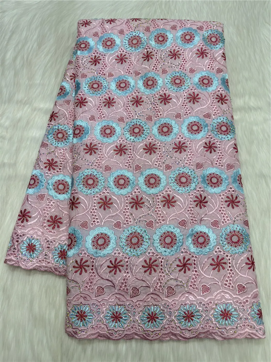 5 Yards Swiss Voile Lace In Switzerland High Quality African Nigerian Embroidery Cotton Lace Fabric For Wedding Material 23A173