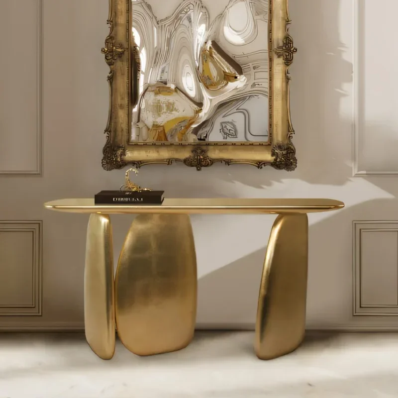 Italian modern entrance console entrance table entrance door against the wall end viewing platform high-end solid wood gold