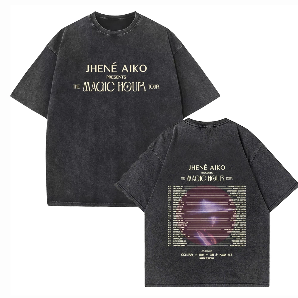 Jhene Aiko The Magic Hour Tour 2024 Shirts Vintage Harajuku Summer Unisex O-Neck Short Sleeve Cotton T-Shirts