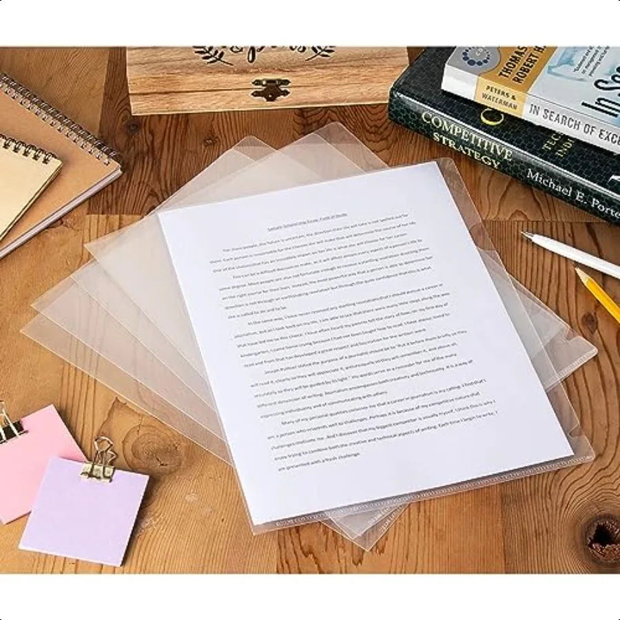 24 عبوة من المجلدات البلاستيكية الواضحة لحماية المشروع لوثائق حجم الحروف مقاس 11.4 × 8.9 بوصة