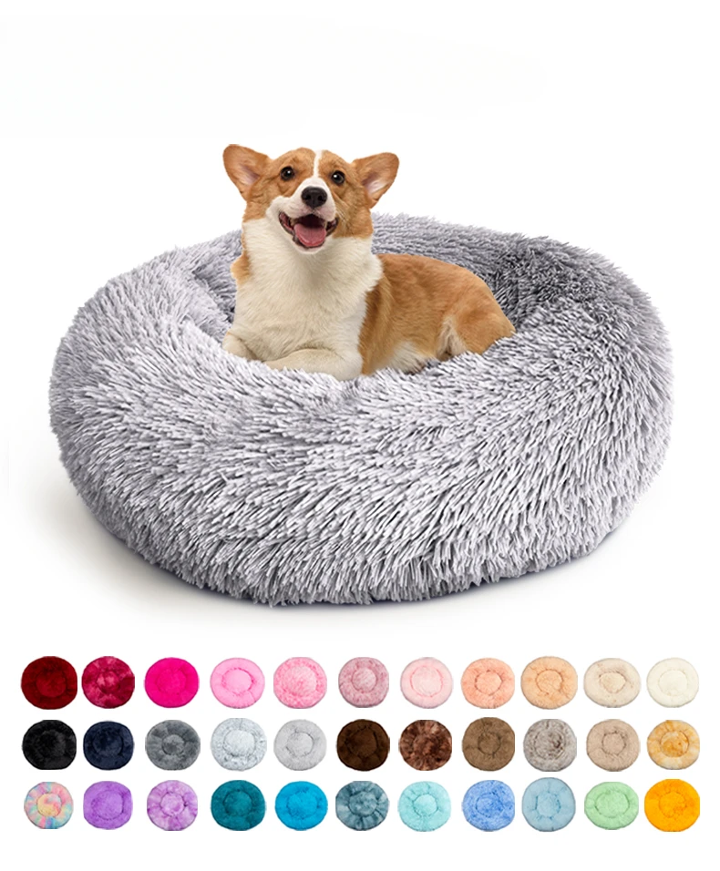 plush soft donut dog bed accessories washable calming sofa camas para perros large custom cat dog pet bed