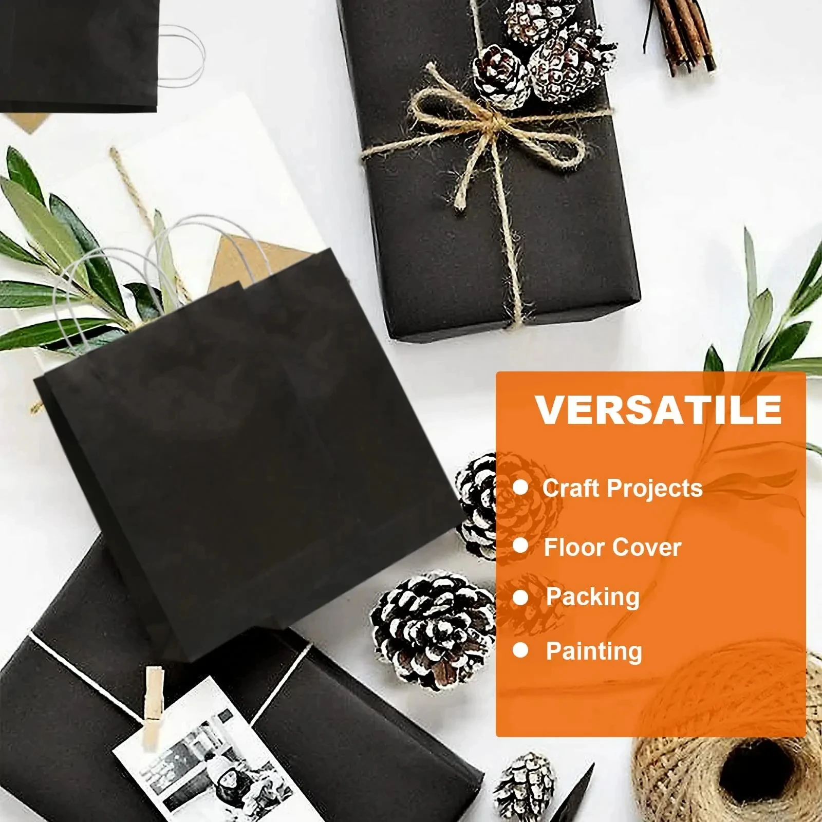 Hot Sellers Black Kraft Packing Paper Recycled Moving Supplies Eco-Friendly Paper Packing Wrapping Decorations Packaged Bouquet