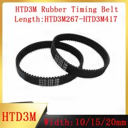 Arc Shaped HTD3M Belt Pulley Length=HTD3M267~HTD3M417 Rubber Closed-loop Synchronous Belt Pitch 3mm Width 10mm 15mm 20mm