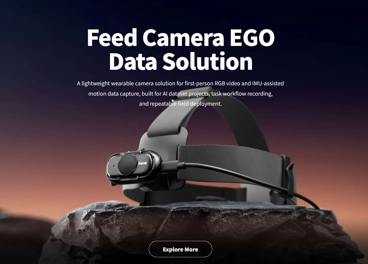 Feed Came1080P 60fps Action Camera for first-person RGB video and IMU-assistedmotion data capture, built for Al dataset projects