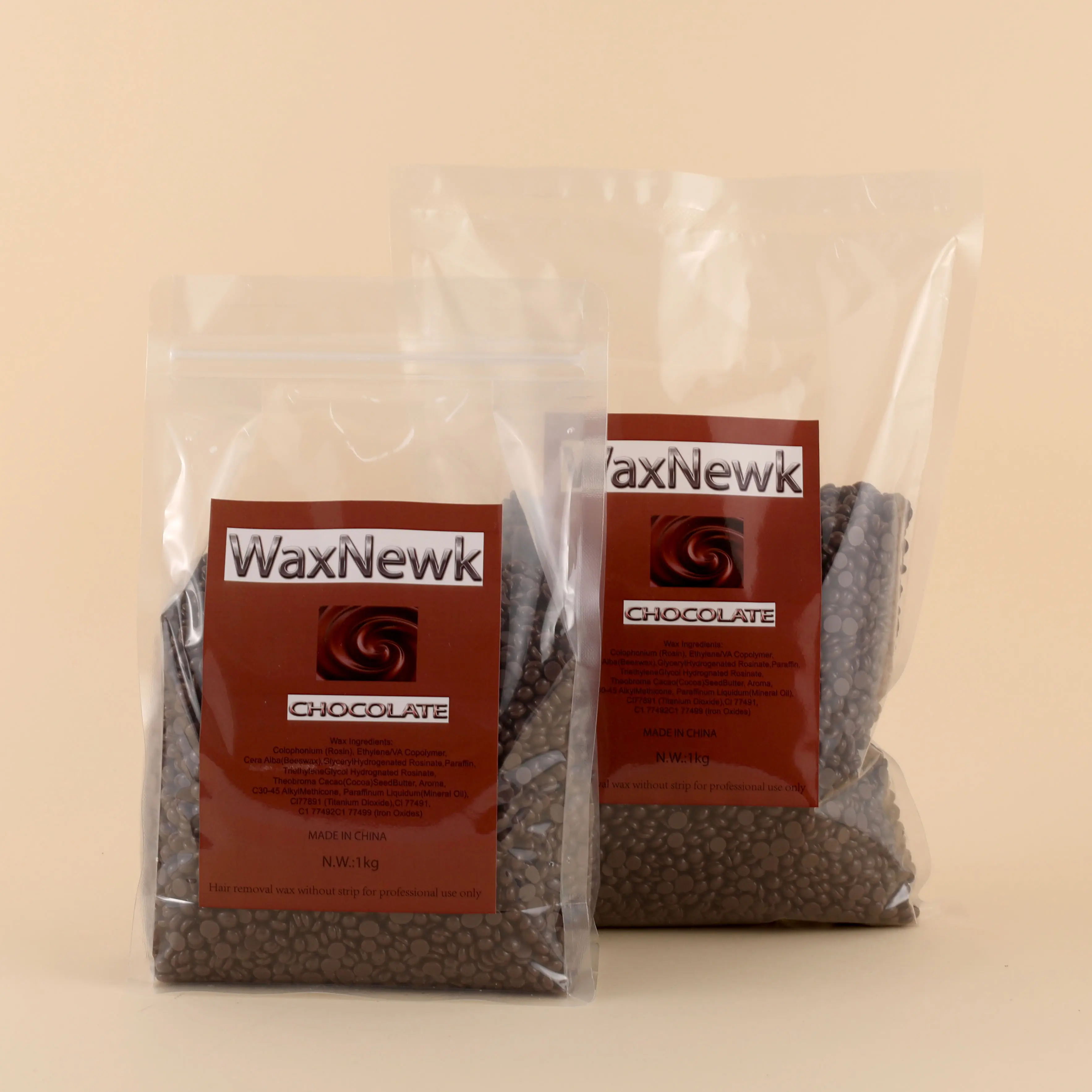 WaxNewK chocolate 1KG 2.2LB Elastic depilatory dry fast hard Wax beans Body Hair Removal hot wax beans body wax