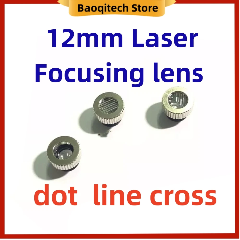 Lente Focal Laser com Luz Vermelha, Distância Focal, 12mm, Conversão de Módulo Laser, M9, Linha Reta, Linha Cruzada, Ponto, 1, 2, 5, 10 Pcs