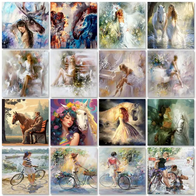 

GATYZTORY Acrylic Paint By Number With Frame 50x65cm Girl Diy Canvas By Numbers Handicraft Unique Gift For Home Wall Decors